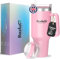 Razlug Large Tumbler with Straw and Lid (40oz) - Insulated Cup for Adults - Travel Tumbler Cup with Straw - Keeps Water/Drinks Hot & Cold for 24 Hours- (Sleek Pink) -Classic Design