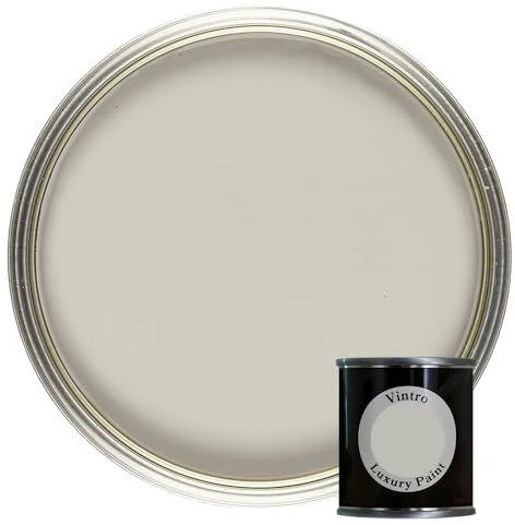 Vintro Paint | Luxury Matt Emulsion | Smooth Chalky Finish | Multi Surface Paint | for Walls, Ceilings, Wood and Metal | 125ml (Light Grey - Dove)