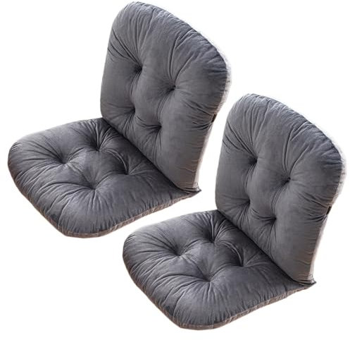 AOPEZIA Stuhlkissen mit Rückenteil Sitz, Rückenkissen mit Bänder, Niedriglehner Auflage Polsterauflage Gartenstuhl, Polsterauflage Auflage für Stühle Bänke in Haus und Garten Sitzkisse(Dark grey,2 pie