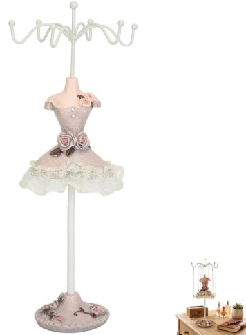 lvifloae Supporto Gioielli a Forma di Vestito, Mensola Appendibile con Manichino per Orecchini Collane Anelli Display Organizer da Toeletta per Donna e Ragazza Regalo Elegante