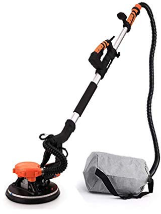 UKLSAMZR Ponceuse électrique Efficace pour cloisons sèches, Vitesse Variable réglable, 5 Vitesses, poignée télescopique, Fonction poussière/éclairage, pour poncer Les Murs/plafonds