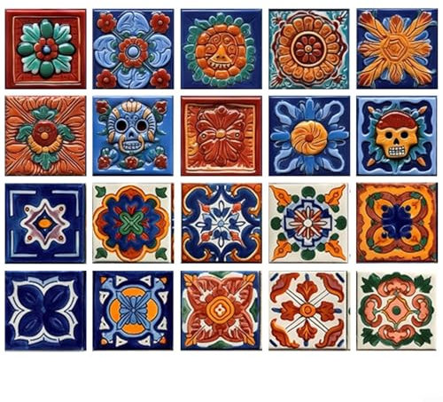 CNANRNANC Fliesenaufkleber Wandfliese Aufkleber 20 Stück PVC Fliesensticker Fliesen Marokko Selbstklebende Tapete Wasserdicht Wandaufkleber für Küche,Schrank,Möbel,Tisch