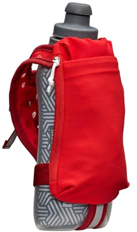Nathan SpeedDraw 2 Double Wall Vacuum Insulated Water Bottle with Decompression Valve Lid Secure Pockets for Phone/Keys 530ml