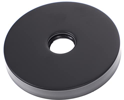 Runde Edelstahl Abdeckrosette Ersatzplatte Schwarz | Deckt Wandschäden, Rostresistent, Gummispacer und Kleiner Dichtung, Passgenau