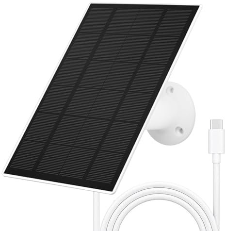 Waterproof Ring Solar Panel,3W Solar Panel for Camera | Charger with 360° Adjustable Security Mount | Camera | Type-C Port for DC 6V