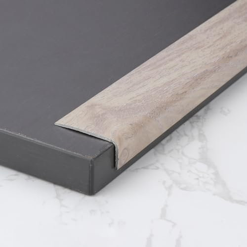 Treppenkantenprofil Winkelprofil Treppenprofil 3 Pack 90CM Treppenkanten Holzmaserung, Wasserdicht, Rutschfest Treppe/ Bodenbelag Abdeckung/ Hartholz-Laminat-Fliesenbelag Treppenkantenabschluss/ Überg