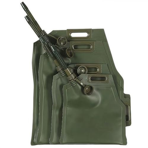 TAUIANE Benzinkanister, Faltbare Benzin Aufbewahrungstasche, Benzintank Aus Kunststoff, Kraftstoffkanister, Aus Flexiblem TPU, Mit Langer Flexibler DüSe, FüR Den Notfalleinsatz Im Freien,Grün,5L