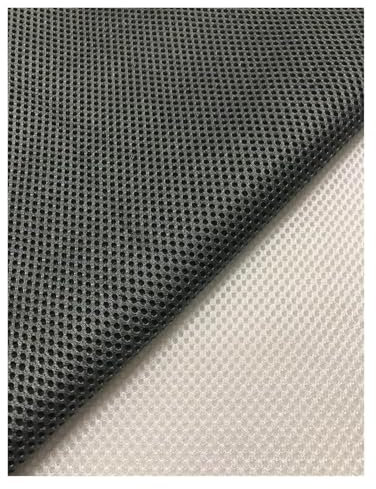2mm Thick 3D Speaker Mesh Fabric by the Meter - Black Micro Elastic Dust-Proof Cloth for Horn Covers, Cinema Engineering, and Sewing Projects(Black)