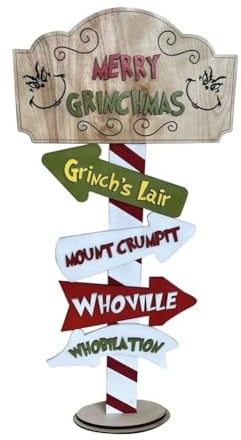 Bosiyrggrl Christmas Wooden Decor Cute Christmas Standing Building Blocks Set Desktop Centerpiece Sign Holiday Tray Decoration