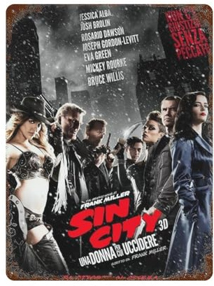 MZKSUERS Filmposter Sin City 2, Wanddekoration, Kunst, Metallblech, Poster, moderne Bar-Dekorationen, 40 x 30 cm