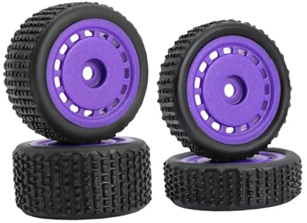 Hellery 4X Premium Ersatzteile für RC Micro B Felgen 244016 1:24 (7mm Sechskantmutter) Zubehör für RC Autos Und Trucks, Lila