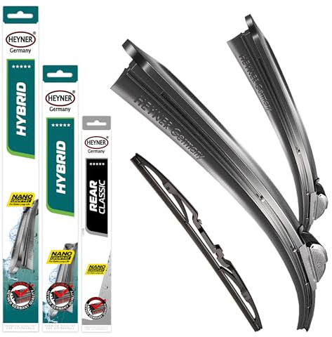 HEYNER® Scheibenwischer mit Heckwischer für MITSUBISHI PAJERO SPORT (11.1998-02.2009) HYBRID Flachbalkenwischer