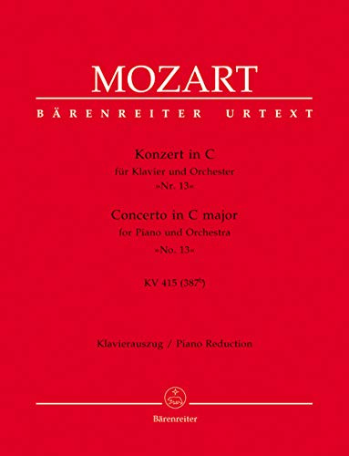 Konzert für Klavier und Orchester Nr. 13 C-Dur KV 415 (387b). Klavierauszug, Urtextausgabe