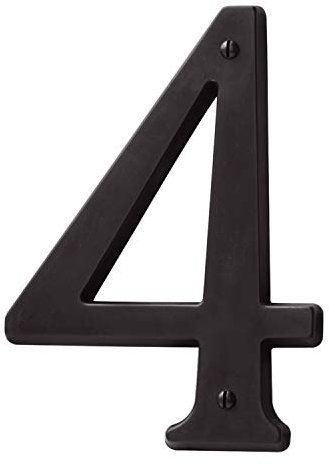 Baldwin Estate 90674.102.CD Solid Brass Traditional House Number Four in Oil Rubbed Bronze, 4.75