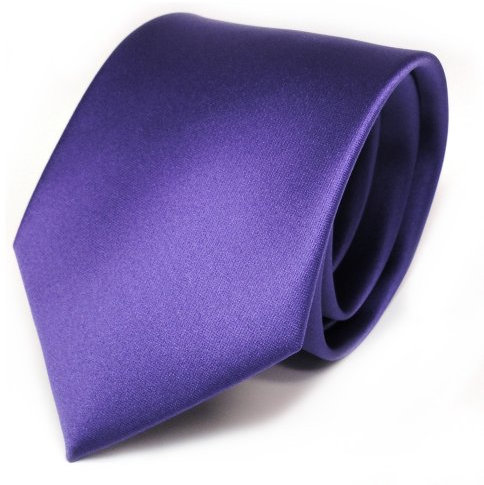 TigerTie Herren Krawatte – Klassische 8 cm Satin-Krawatte in lila violett einfarbigem Design, ideal für Geschäftstermine, festliche Anlässe und die Freizeit