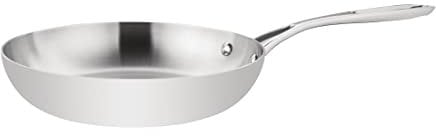 Vogue Tri Wall Induction Frying Pan 24 cm/1.95 Litre, Stainless Steel & Aluminium - Induction Hob, Gas, Electric & Solid Top Compatible, Y320