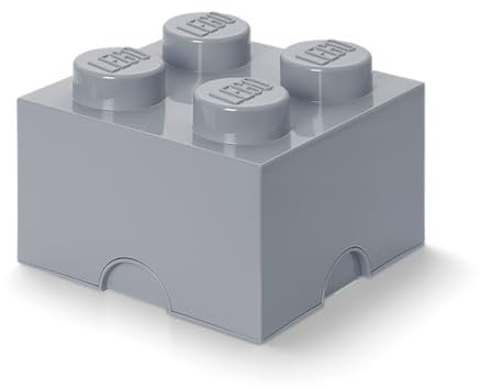 Room Copenhagen RC40031740 Lego Storage Brick 4er grau, 25 x 25,2 x cm