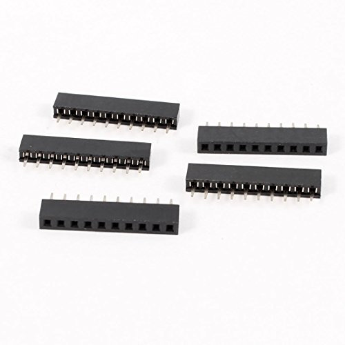 sourcing map 5pcs Straight Single Row 2mm Pitch 10 Pins Connector Female Header