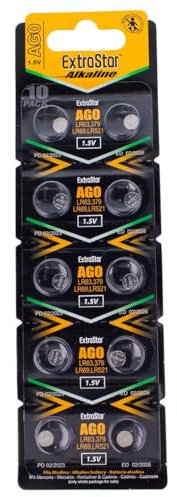 10 BATTERIE A BOTTONE PILE AG0 1,5v 379A SG0 SR63 LR521 SR521