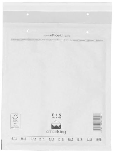50 x Luftpolstertaschen Gr. E/5 (240x275 mm) DIN B5+ WEISS - Marken-Qualität von OfficeKing®