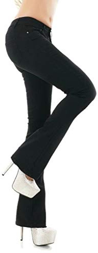 Noir Triple XXX Womens Stretch Denim Boot Cut Hipster Jeans Blue Faded 6 8 10 12 14 16