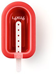 Lékué Molde de Helado Classic, Silicona, Rojo, 1 unidad