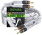 GearIT 14AWG Premium Heavy Duty Braided Speaker Wire (10 Feet / 3 Meters) with Dual Gold Plated Banana Plug Tips - Oxygen-free Copper (OFC) Construction, White