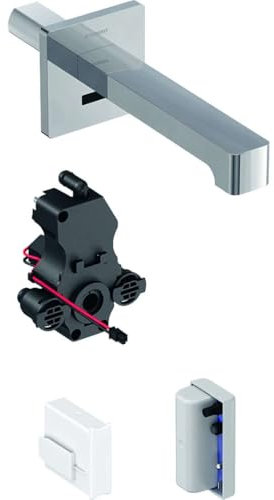 Geberit – Rubinetto elettronico Geberit Brenta per vasca, montaggio a muro, Servizio Generatore, per scatola funzionale: incasso cromato lucido L22 cm con miscelatore, 116.296.21.1)