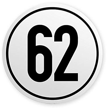 Geschwindigkeitsschild 62 Km/h selbstklebender Aufkleber Klebeschild für Deutschland LKW Traktor PKW Anhänger