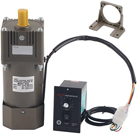 Coppie Elevate Motoriduttori Regolabili, Motore Elettrico Asincrono Monofase AC 220V 90W (Motoriduttore + Cambio + Regolatore + Staffa)(100K)
