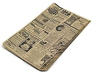 HostelNovo - 100 unidades de papel antigrasa para envolver alimentos - Medida única de 32 x 20 cm - Especial para Basket Chips y cualquier tipo de recipiente - Papel Kraft
