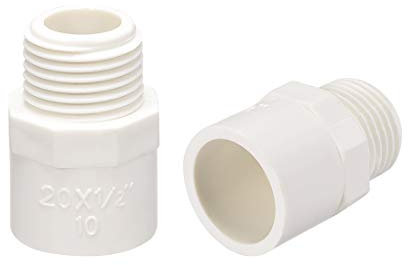 sourcing map Lot de 20 raccords filetés mâles en PVC 20 mm