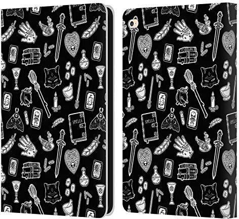 Head Case Designs Licenciado Oficialmente Brigid Ashwood Magick Stuff Negro Funda para Tablet Patrones Carcasa de Cuero Tipo Libro Compatible con Apple iPad Air 2 (2014)
