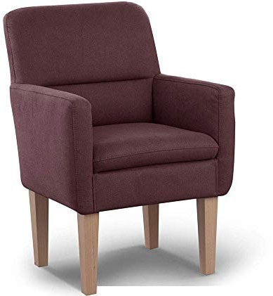 CAVADORE Diningsessel Kira / Polstersessel für Küche, Esszimmer oder Wohnküche / Passend zur Küchengarnitur Kira / Leichte Fleckenentfernung dank Soft Clean / 66 x 96 x 71 / Flachgewebe: Weinrot