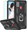 LeYi für Samsung Galaxy A21S Hülle Kompatibel mit Panzerfolie Schutzfolie(2 Stück),360 Grad Ring Halter Handy Hüllen Cover Bumper Schutzhülle für Case Samsung Galaxy A21S Handyhülle Schwarz