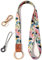 SENLLY Umhängeband Schlüsselband Neck Lanyard strip mit und echtem Leder, für Schlüssel, ID Badge Card Holder, Ausweishülle, Mobile Handys Telefon