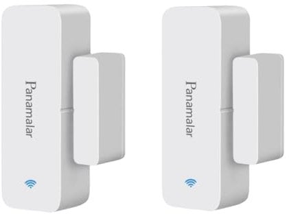 Panamalar Sensor inalámbrico de Ventana de Puerta de Baja energía, Alarma de Puerta y Ventana Compatible con Alexa/Google Asistente, Ventanas y armarios, Apartamentos y oficinas (2 Unidades)