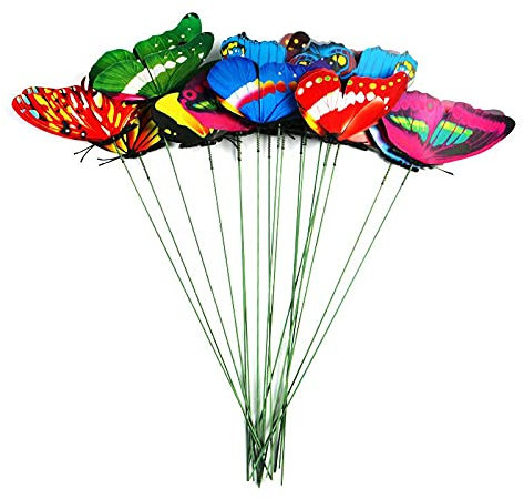 WHSCwp 50 Garden Butterfly Specimen Set, Garden Butterfly Decoration Terrace Plants Lawn Courtyard Decoration (7CM)