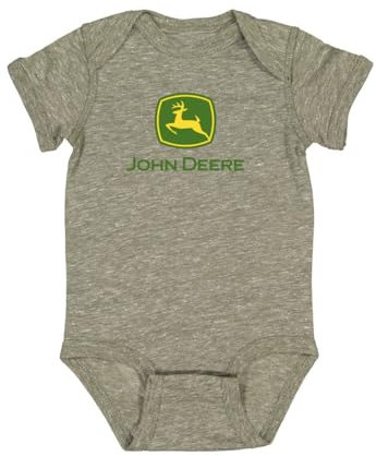 JOHN DEERE BABY Onesie – Olive Polyester Logo Short Sleeve Snap Onesie (18 Months)