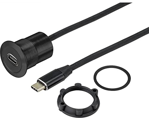 TRU Components Buchse USB-34-BK Plattenstärke: 1-10 mm TC-9534348 Lieferumfang: 1 Stück