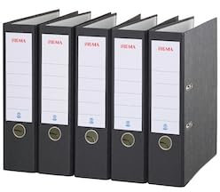 Sigma Ordner, breit, wolkenmarmor, schwarz, 5 Stück