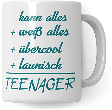Teenager Tasse mit Spruch lustig, Teenager Geschenkidee, Teen Geschenk, Kaffeetasse Humor Witz Geschenk für Teenager, Kaffeebecher Kakaobecher für Jugendliche