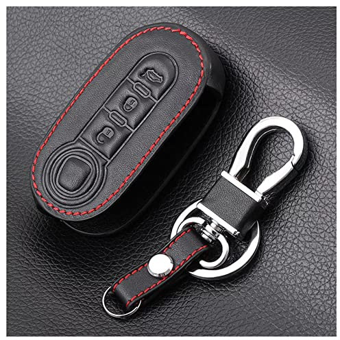 Housse de clé de Voiture en Cuir 3 Boutons pour Fiat 500 Flip Pliant Auto Remote Shell Fob Protecor Accessoires
