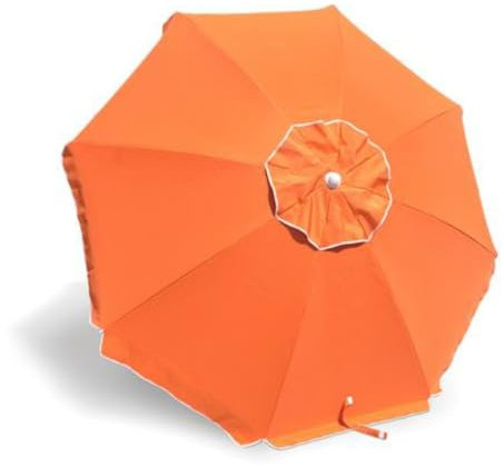 Decorspace Parasol de plage avec tiges en fibre de verre poteau en aluminium orientable avec embout de tarière, orange., Ø 200 cm