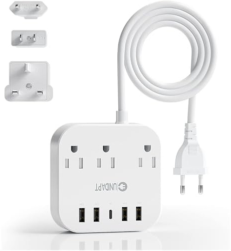Unidapt Cruise Approved Power Strip, Non Surge, US to Europe Plug Adapter