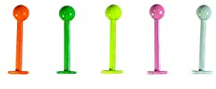 5 Stück 5 16 Zoll 16G Neon Emaille beschichtet 316L Edelstahl 3 mm Kugel Spike Labret Monroe Lippenring Tragus Helix Knorpel Ohrstecker Barbell 8 mm Stablänge Body Piercing Schmuck, Neon Farbe