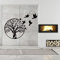 Arbre de Vie en Métal 19.2IN/49CM - Décoration Murale Ronde Avec 3 Oiseaux Pour Chambre, Jardin Extérieur - Noir