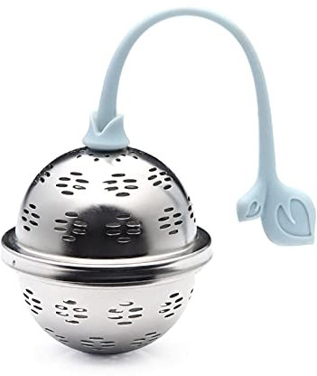 Cangool Teesieb mit Silikongriff - Perfekt für losen Tee! Robuster Teefilter aus Edelstahl mit feinem Mesh und praktischem Teeei-Design