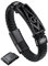 Bandmax Schwarzes Personalisiert Männerarmband 23 CM Freimaurer Geflochtenes Armband mit Magnetverschluss Brüderschaft Lederarmband Klassisches Schmuck für Vatertag
