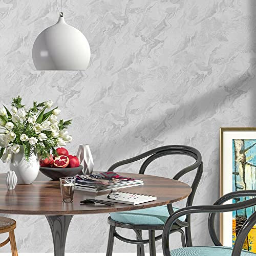 Erismann Vliestapete Weiß Grau Silber Metallic Marmor Optik Struktur 10318-14